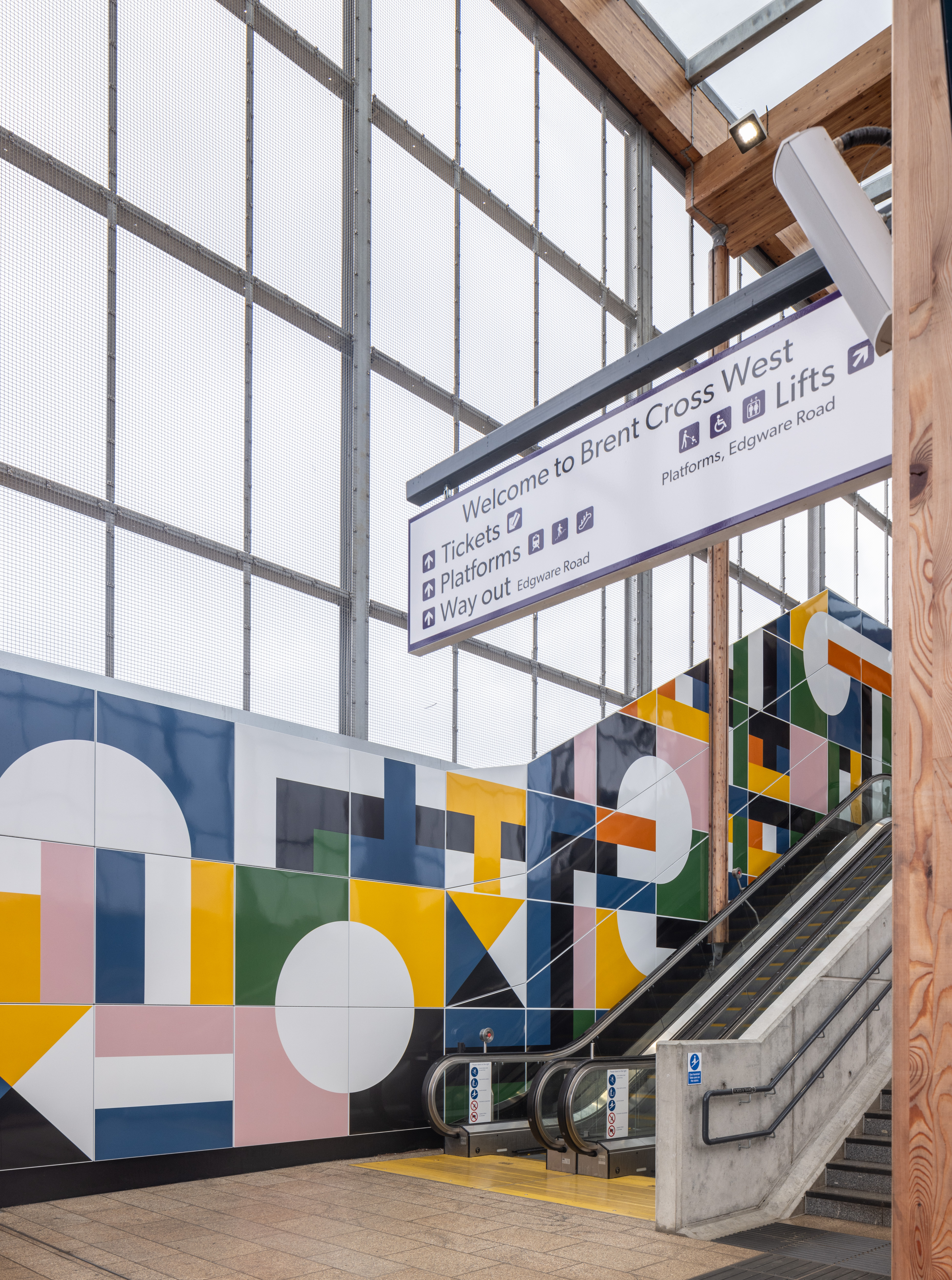 Giles Round's frieze at Brent Cross West