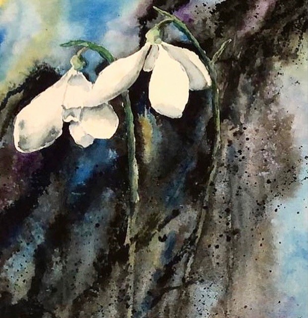 Spring flowers in Watercolour