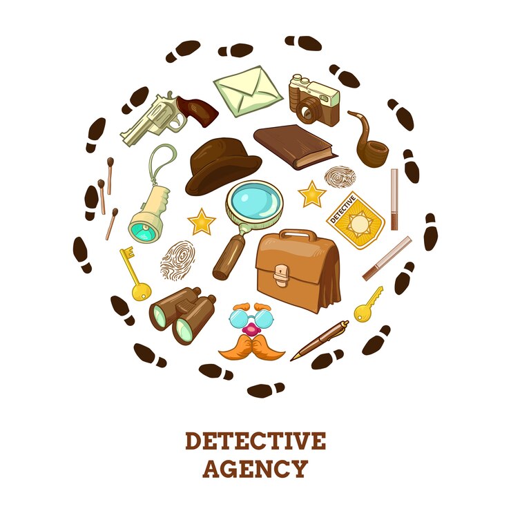 Icons of items related to mystery solving