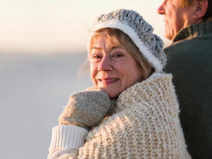 Woman in outdoor winter clothing