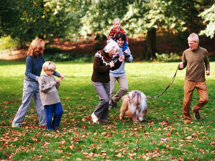 Family in park