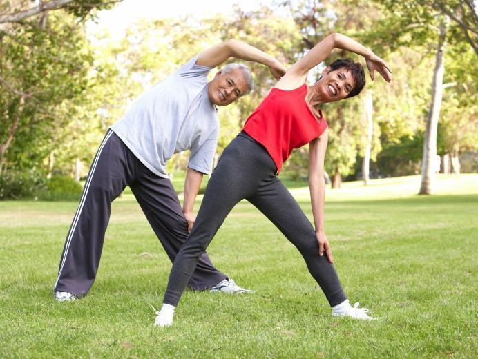 People exercising outdoors