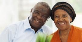Couple smiling