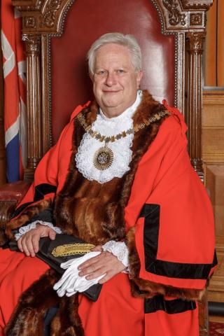 Photo of Councillor Rich in full Mayoral regalia