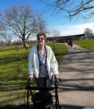 Trish walking in the park