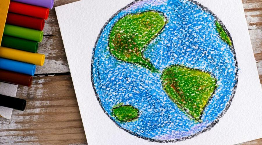 picture of Planet Earth and felt tip pens