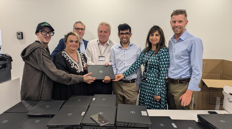 280 refurbished laptops were handed over to the charity 2econd Chance at our offices in Colindale yesterday