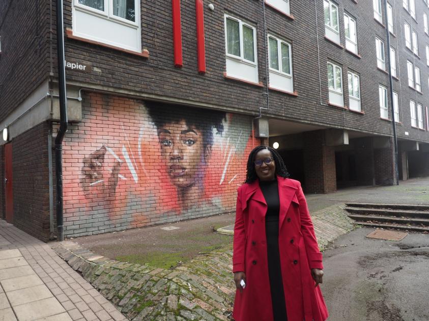 Cllr Linda Lusingu at Grahame Park Estate, Colindale