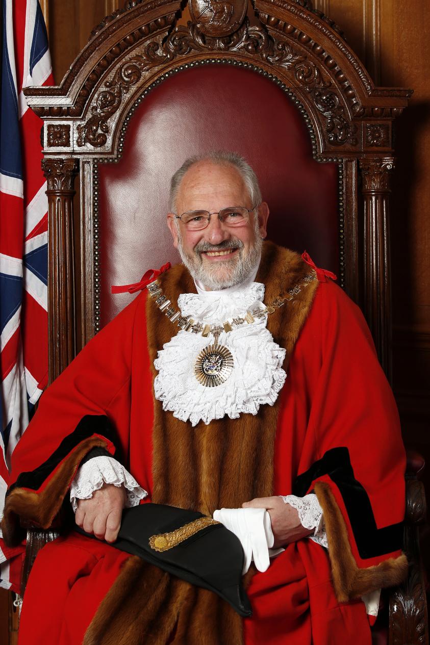 Brian Salinger in Mayoral robes