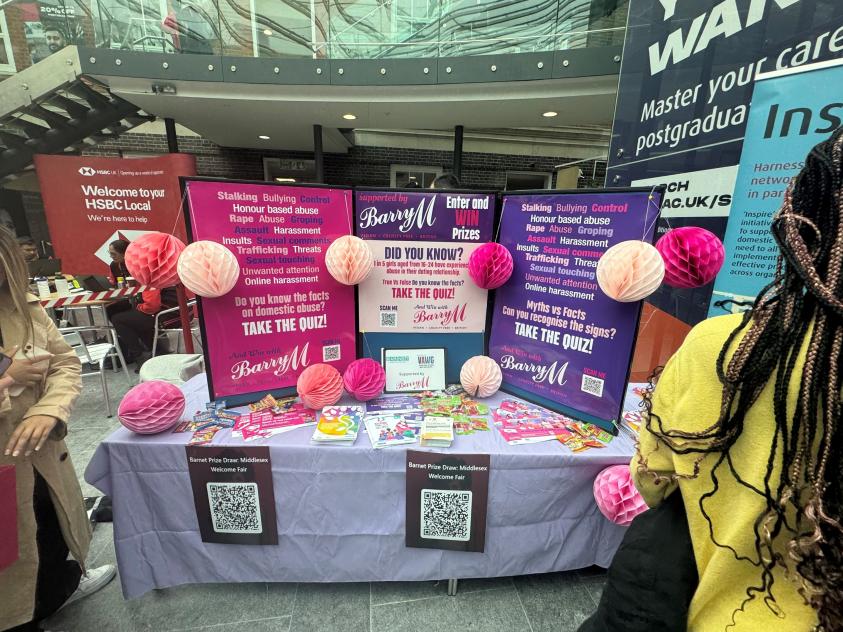 VAWG stall at Fresher's event